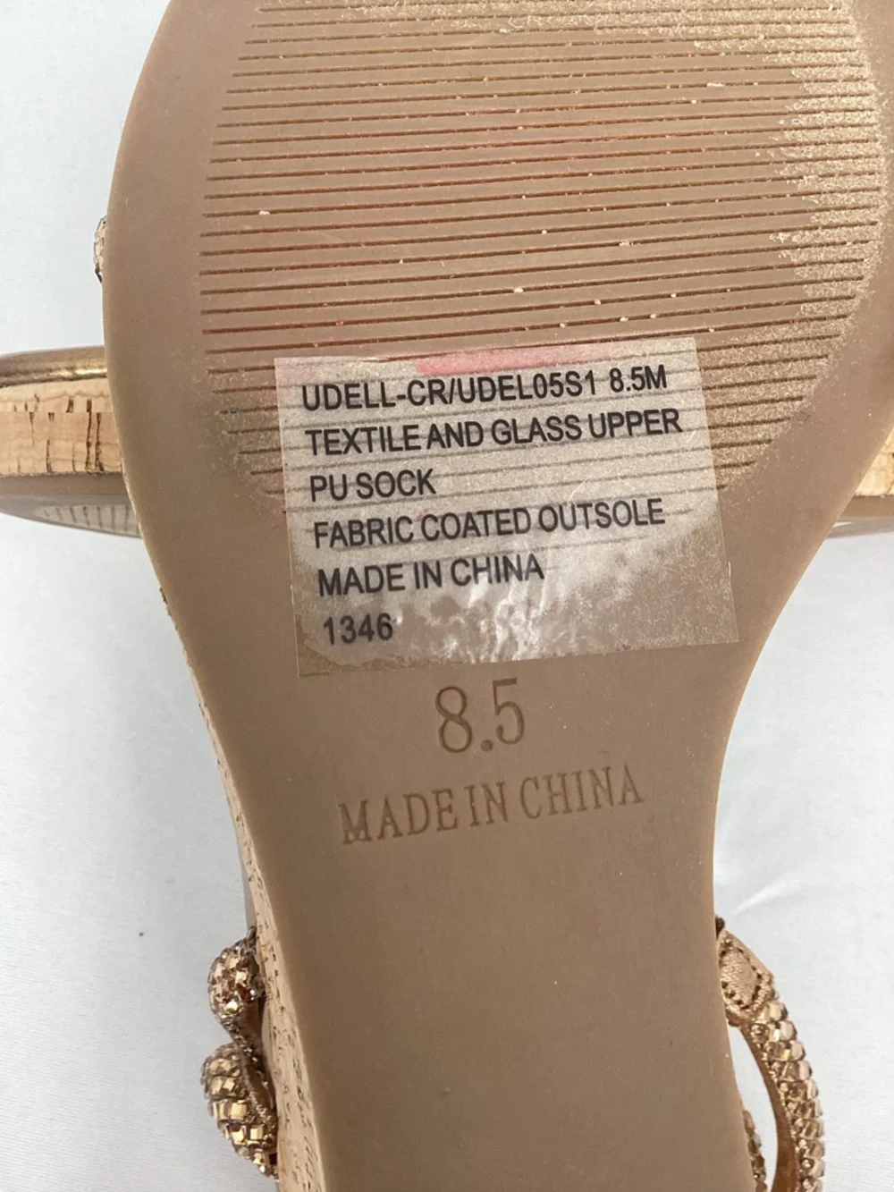 Steve Madden Udell Bronze Rhinestone Cork Wedge Sandals